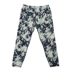 Sweaty Betty Power 7/8 Length Leggings Womens XL Green Dye Print Athleisure Gym